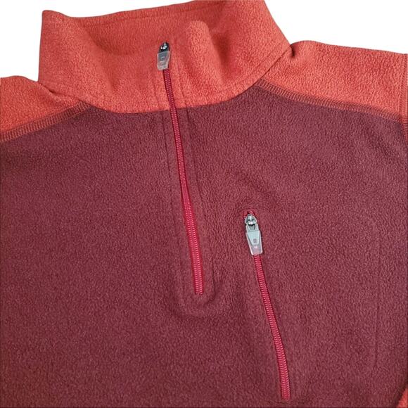 L.L. Bean Fleece Quarter Zip Pullover Sweater Burnt Orange Kids Size Small 8 - Picture 3 of 8